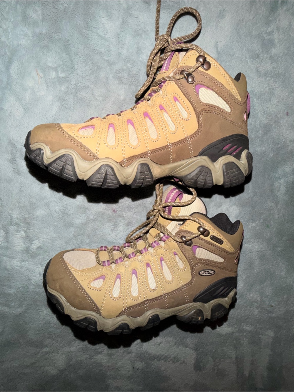 Oboz Women's Lace Up Boots - Brown and Purple